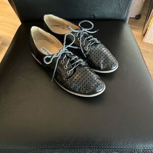 Steve Madden Black Perforated Flats